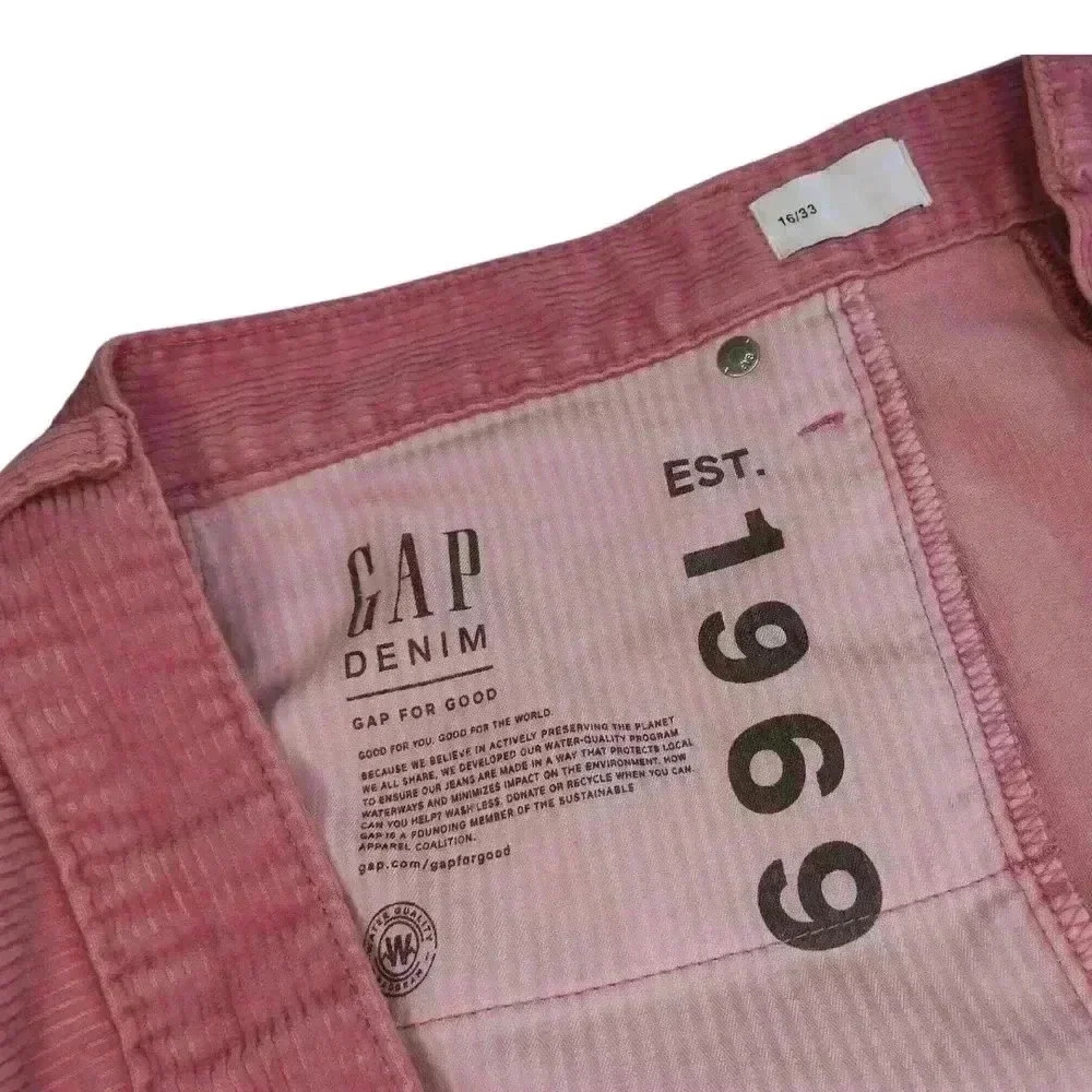 Gap Vintage Pink Corduroy  Shorts with Raw Edge - Size 16/33 - Picture 3 of 3